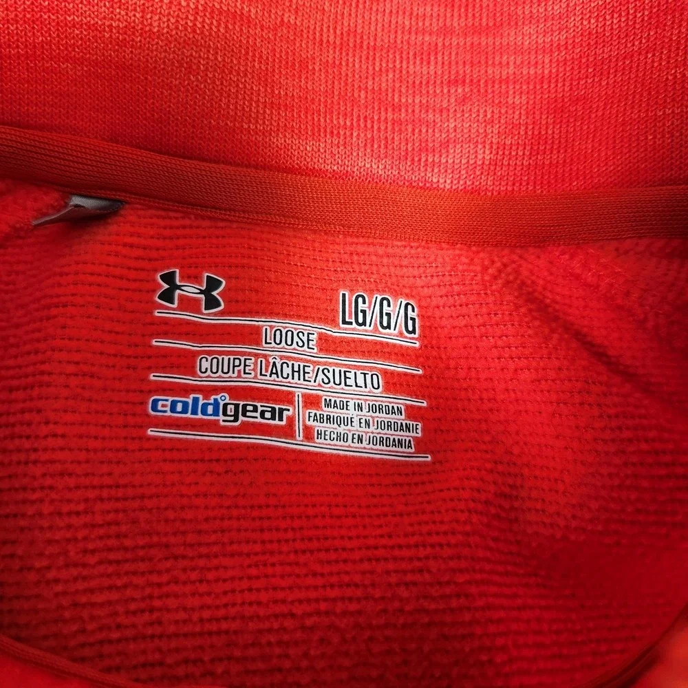 Under‎ Armour Sweatshirt Men Large Storm 1 Fleece 1/4 Zip Water Resistant Orange